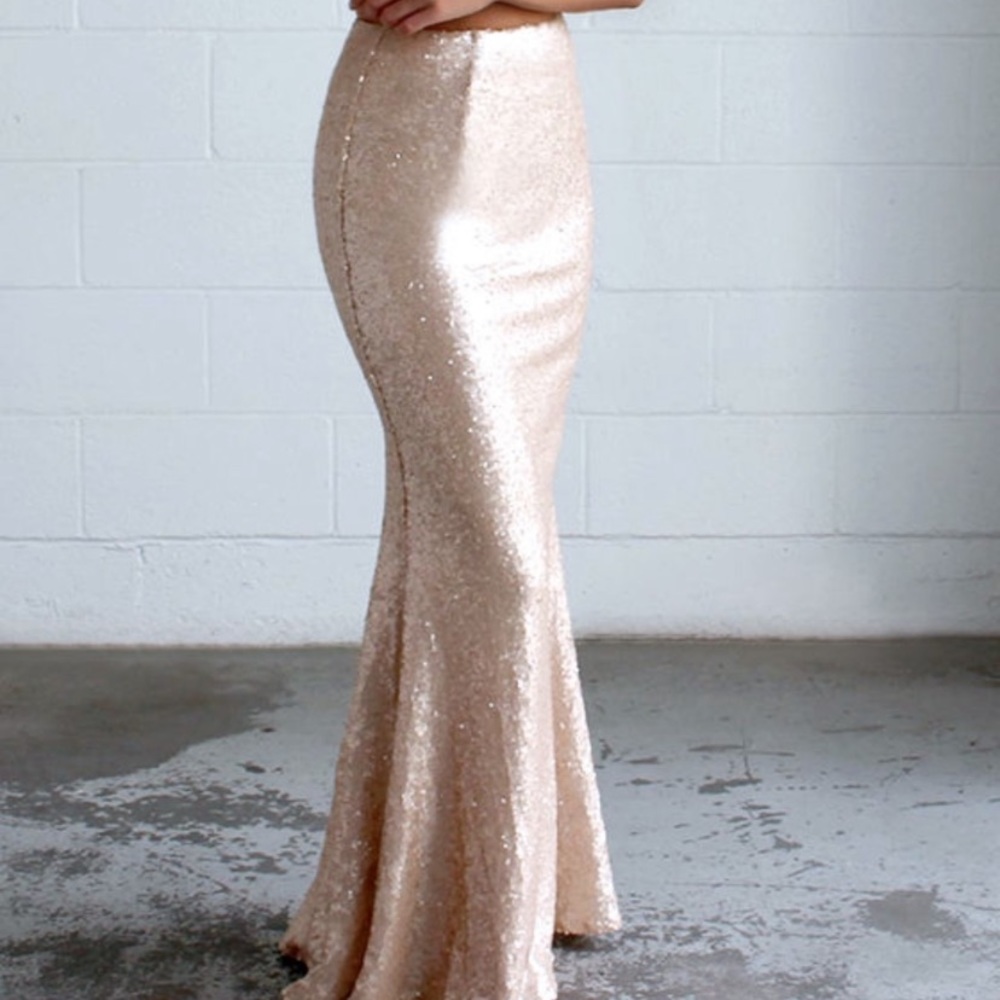 Lulus gold sequin maxi skirt